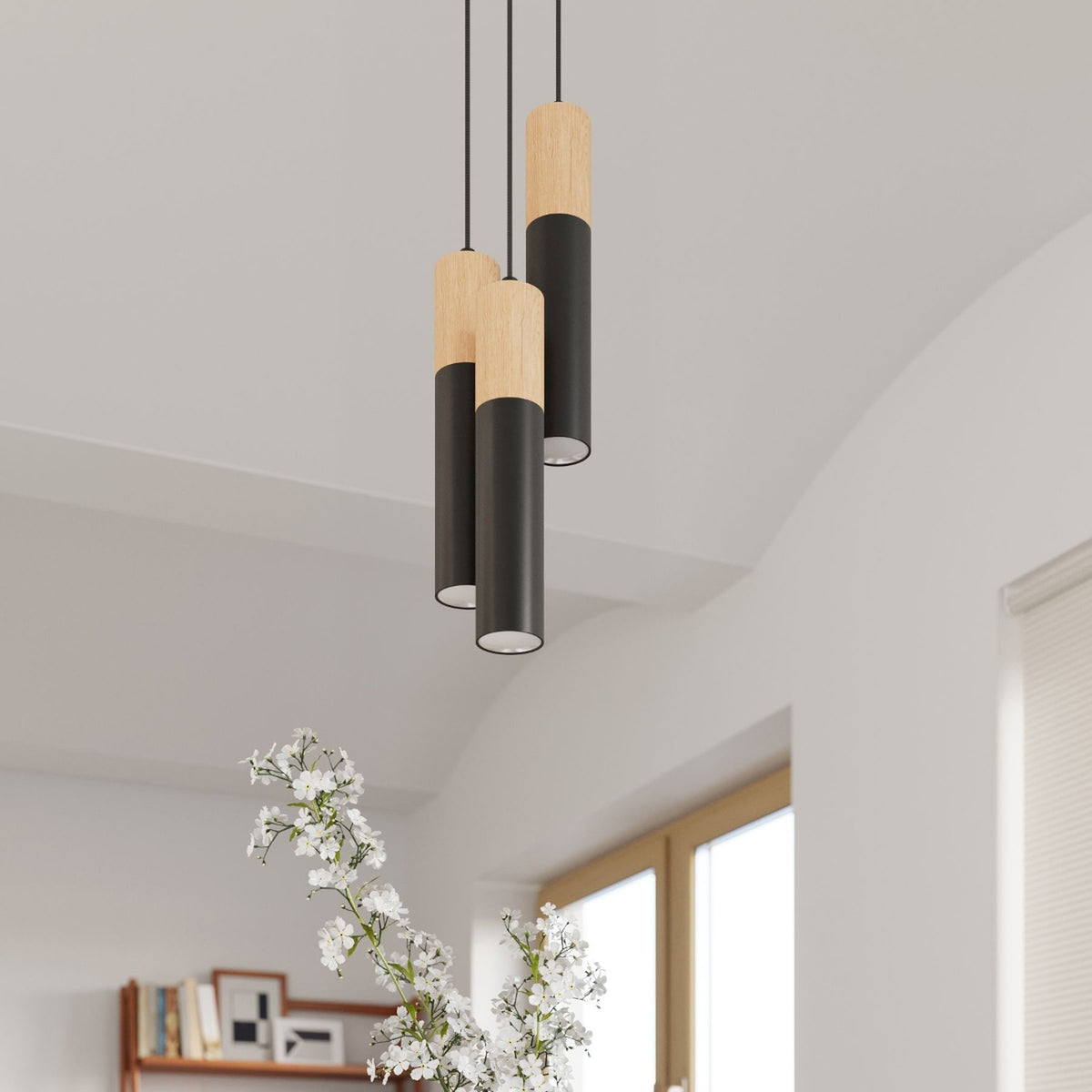 Pablo Pendant Light – Natural wood / Black, 10W – Natural wood / Black (SL.0632), view 8