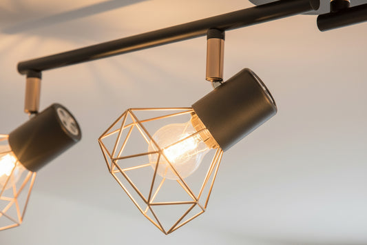 LumiCasa Copper Wire 4-Head Adjustable Rail Light