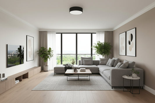 LumiCasa Fabric Ceiling Light – Black (30 × 30 cm)