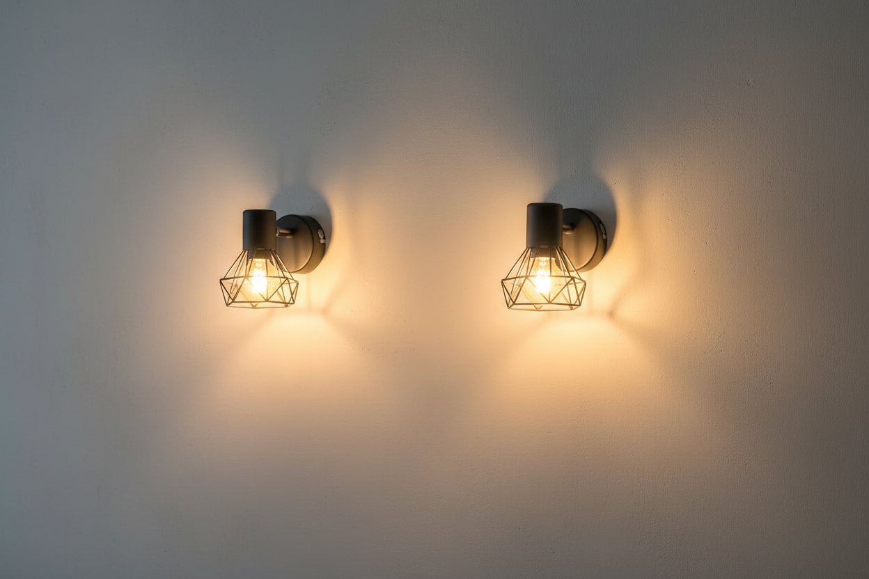 LumiCasa Industrial Wire Wall Sconce – Set of 2