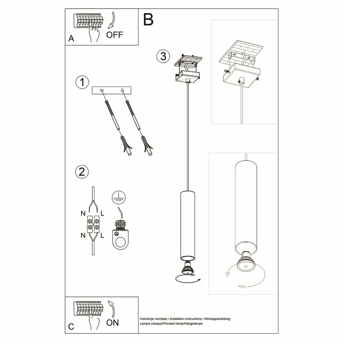 Lagos 1 Pendant Light – White (SL.0323), view 9