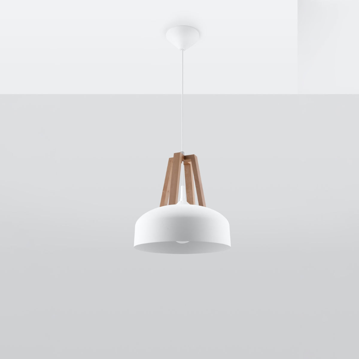 Casco Pendant Light – White / Natural wood (SL.0388), view 3