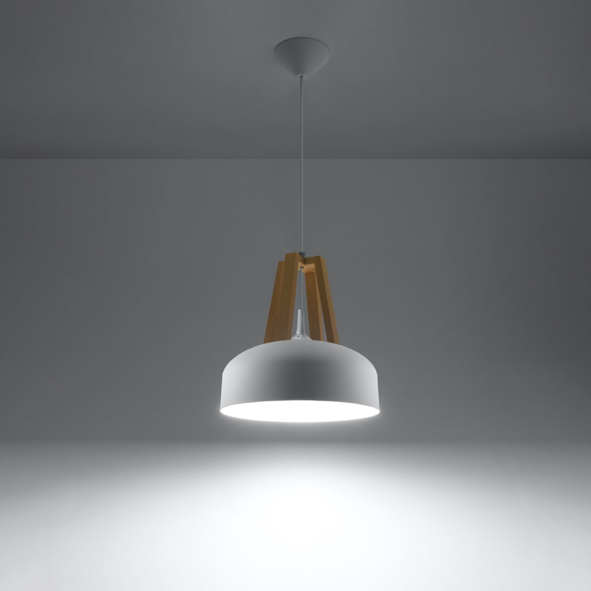 Casco Pendant Light – White / Natural wood (SL.0388), view 5