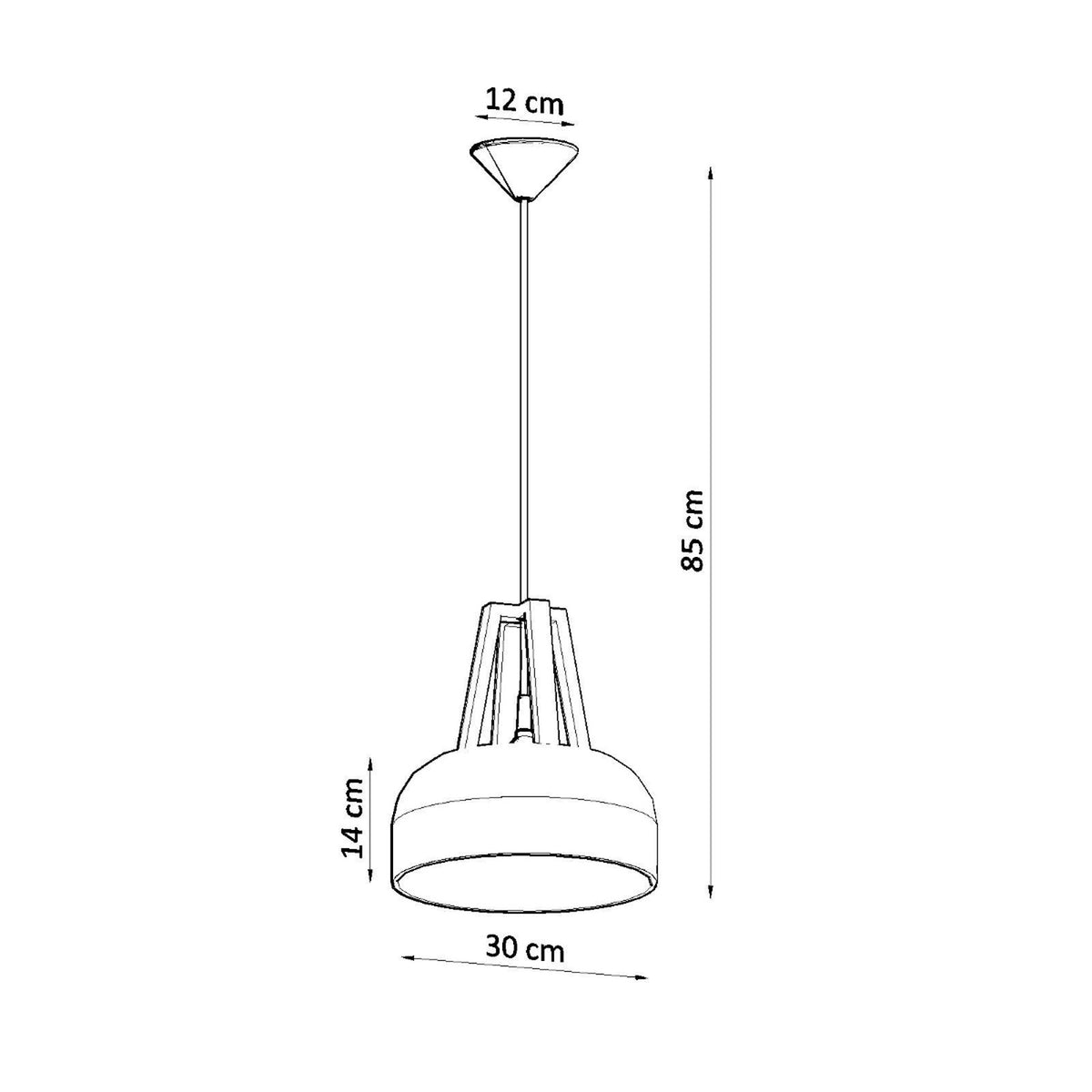 Casco Pendant Light – Black / Natural wood (SL.0390), view 8