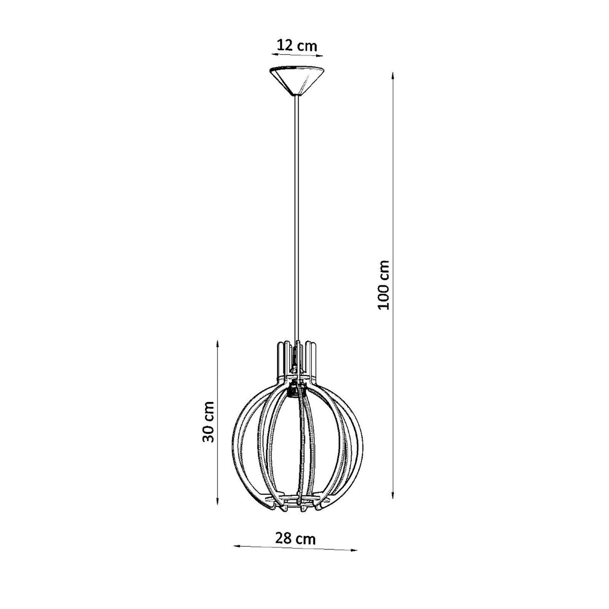 Arancia Pendant Light – Natural wood, view 4