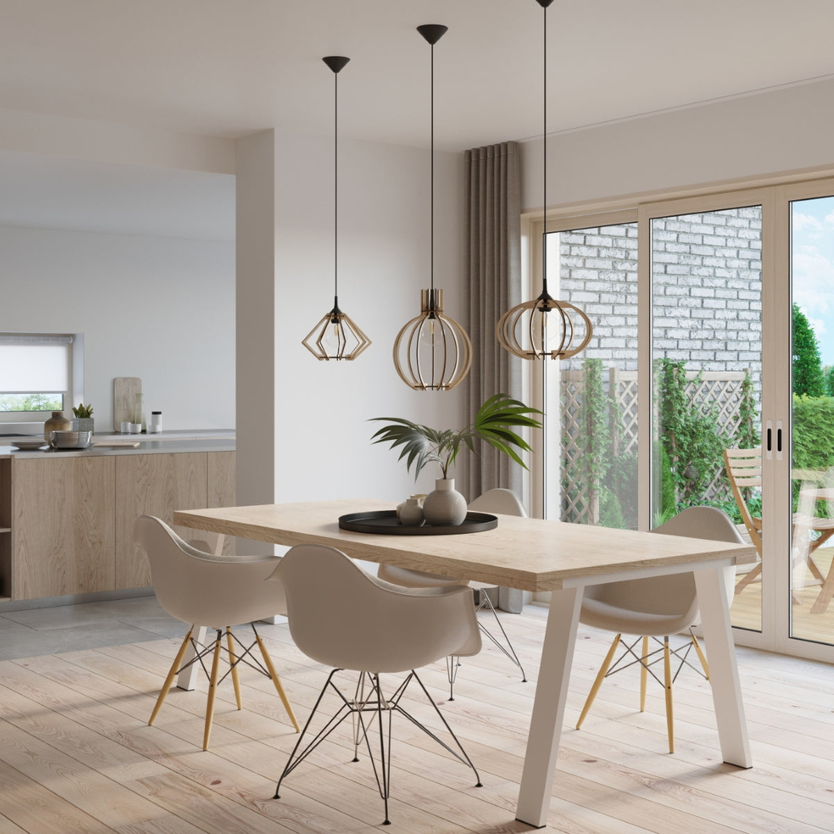 Arancia Pendant Light – Natural wood, view 6