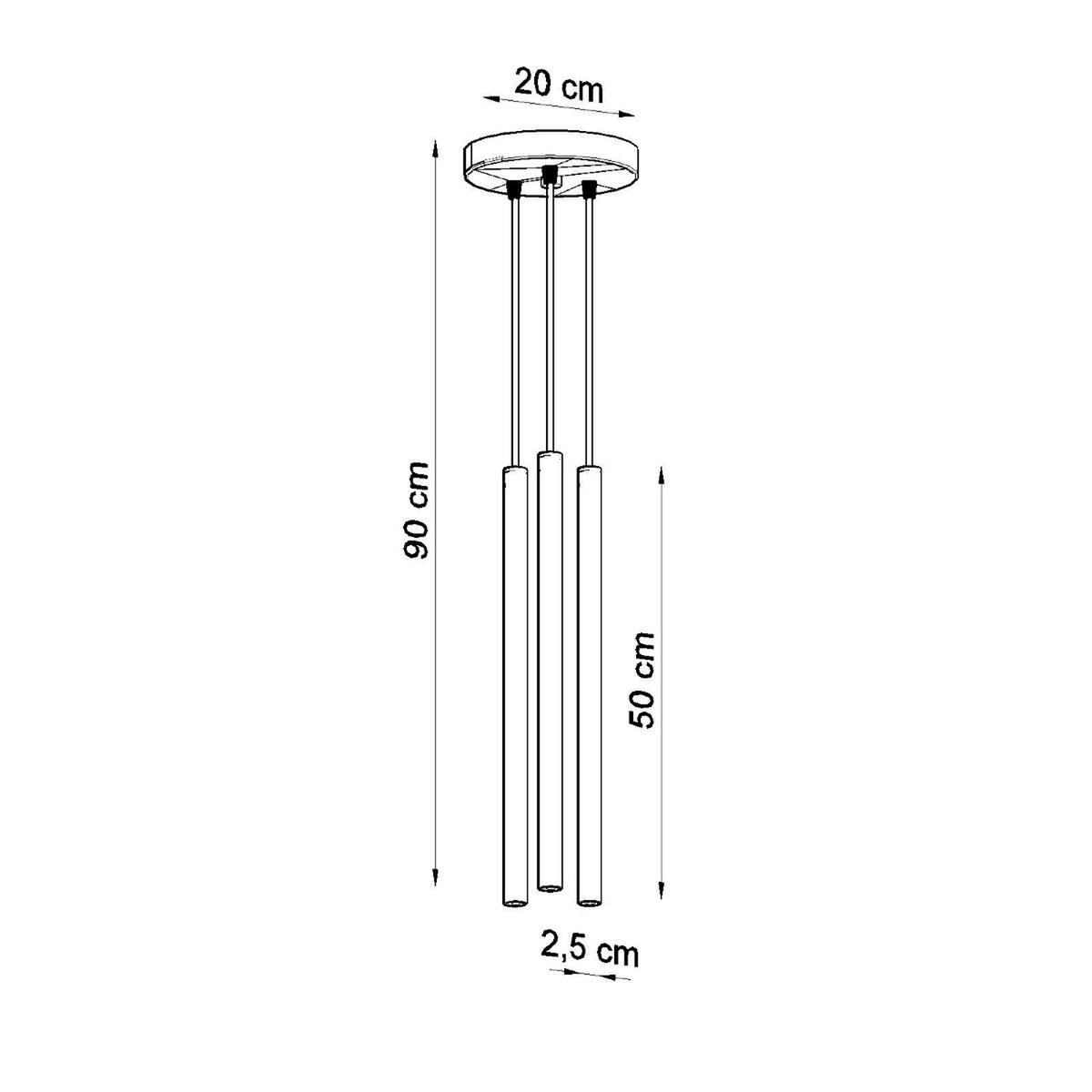 Pastelo 3 Pendant Light – Black (SL.0471), view 8