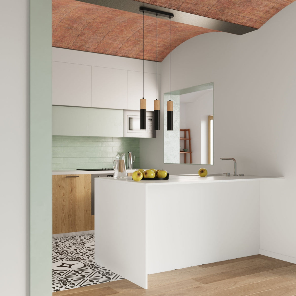 Pablo Pendant Light – Natural wood / Black, 10W – Natural wood / Black (SL.0632), view 7