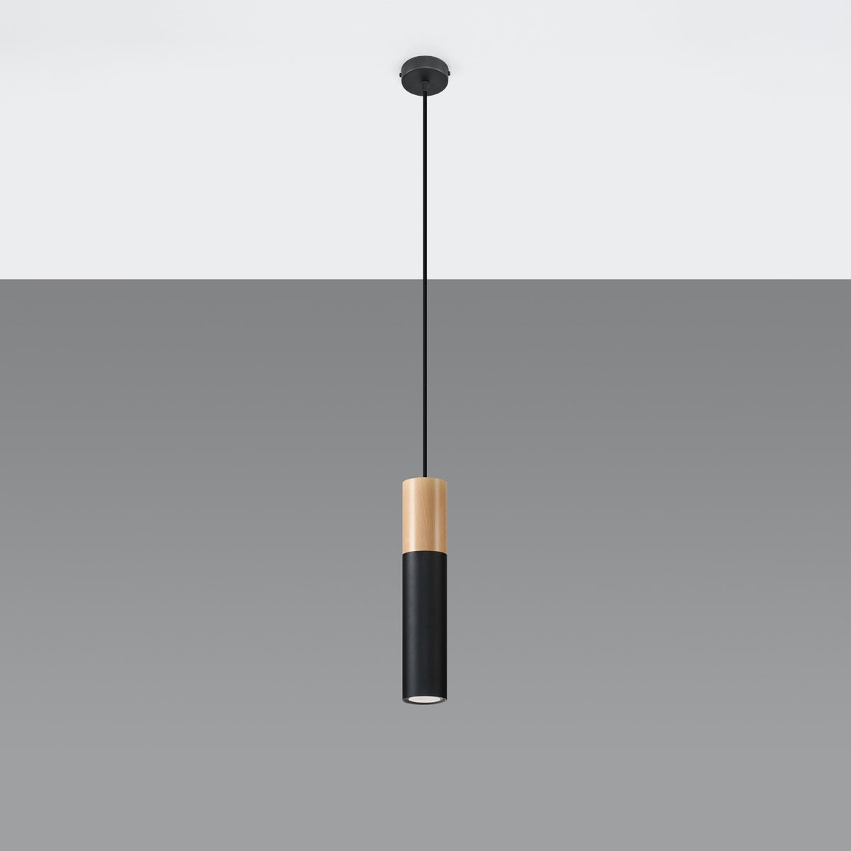 Pablo Pendant Light – Natural wood / Black, 10W – Natural wood / Black (SL.0632), view 2