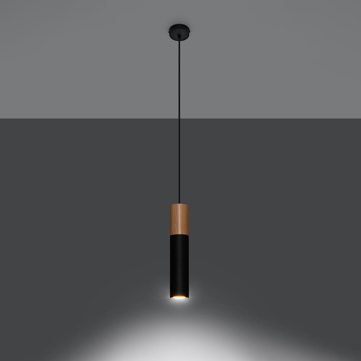Pablo Pendant Light – Natural wood / Black, 10W – Natural wood / Black (SL.0632), view 3