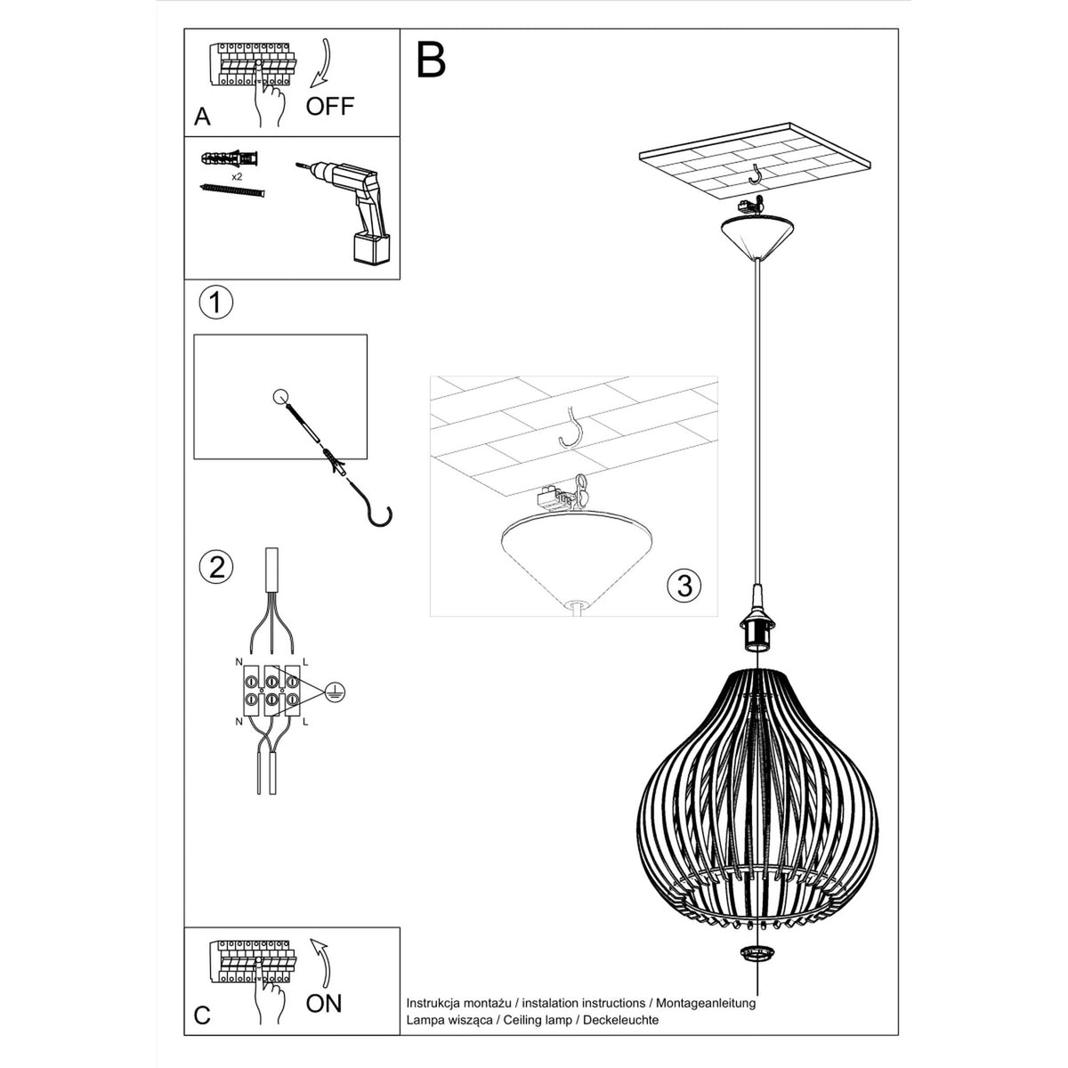 Aprilla Pendant Light – Natural wood, view 5