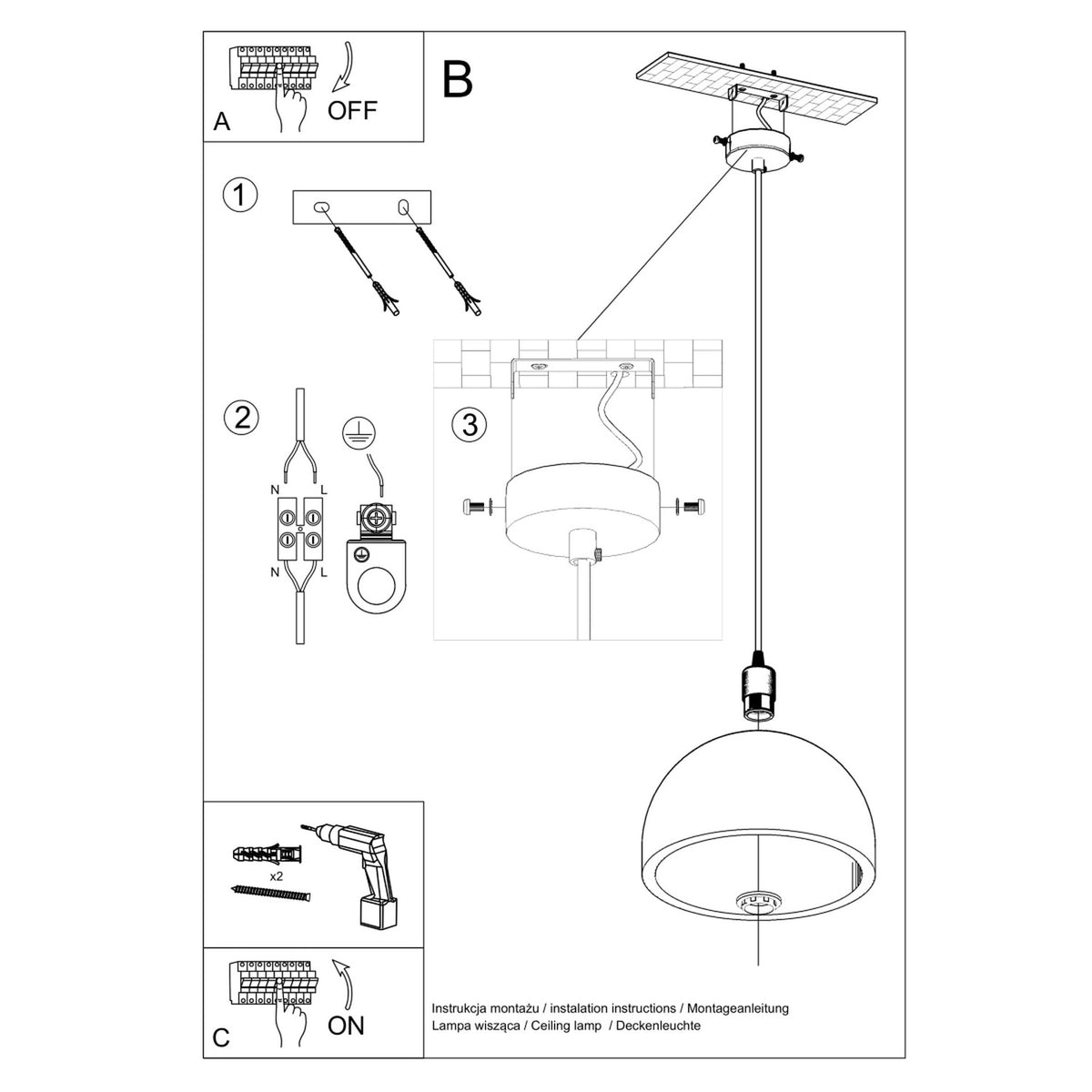 Pablito Pendant Light – Grey, view 5