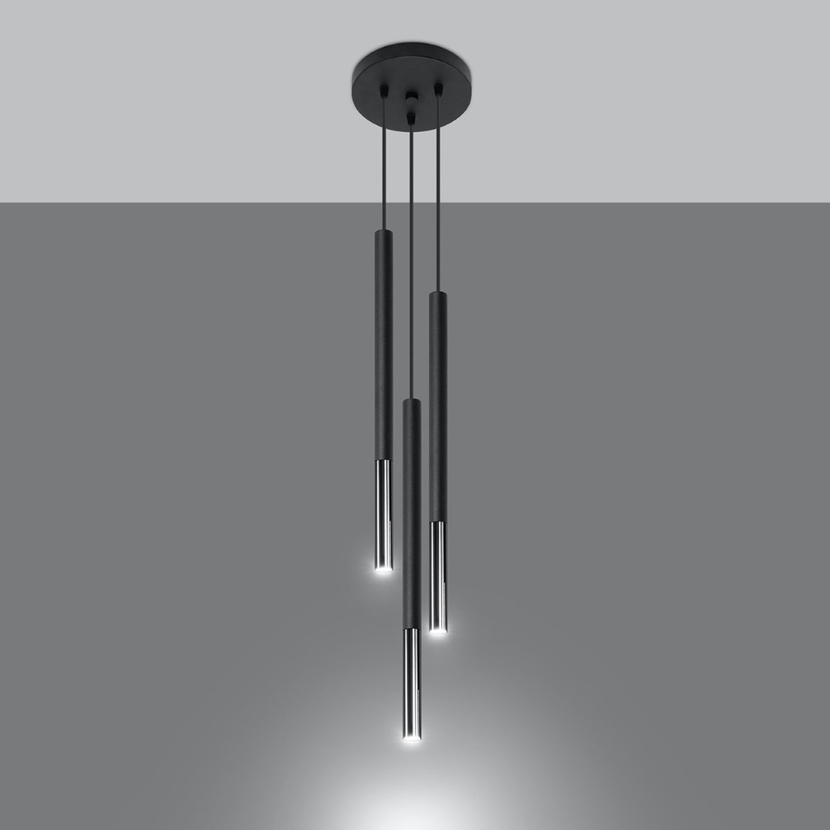 Mozaica 3 Pendant Light – Black / Chrome (SL.0887), view 7