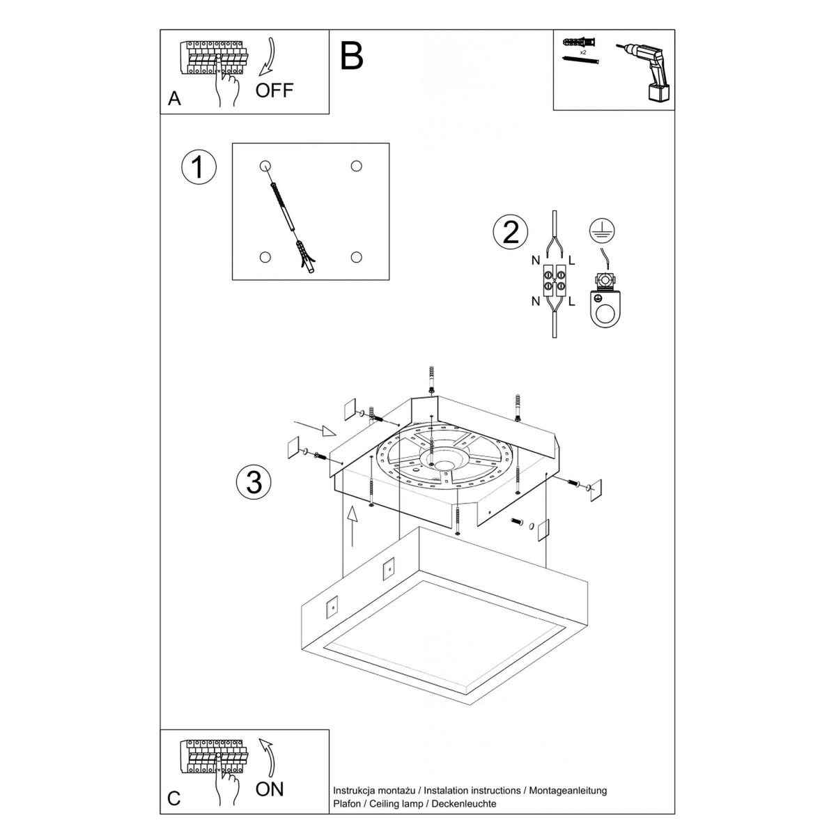 Riza LED Ceiling Light – Grey, 18W – Grey (SL.0995), view 5