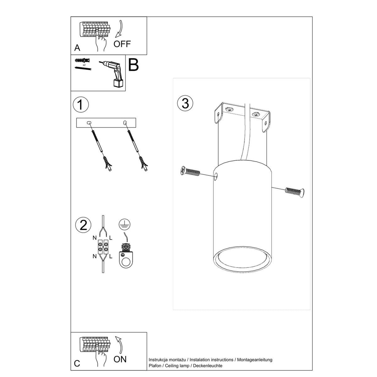 Lagos 10 Ceiling Light – White, view 8