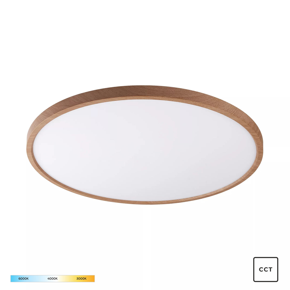Cami 600 mm LED Ceiling Light – Wood / white