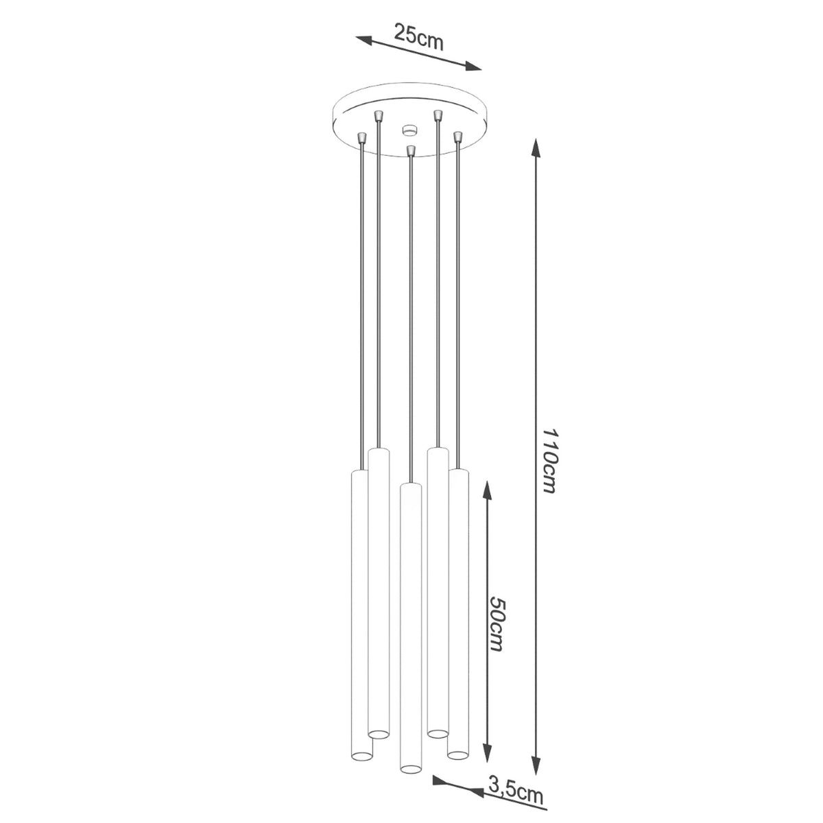 Pastelo 5P Pendant Light – Grey, view 5