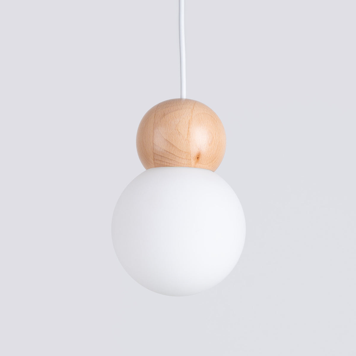 Pekka 1 Pendant Light – White / Natural wood, view 7