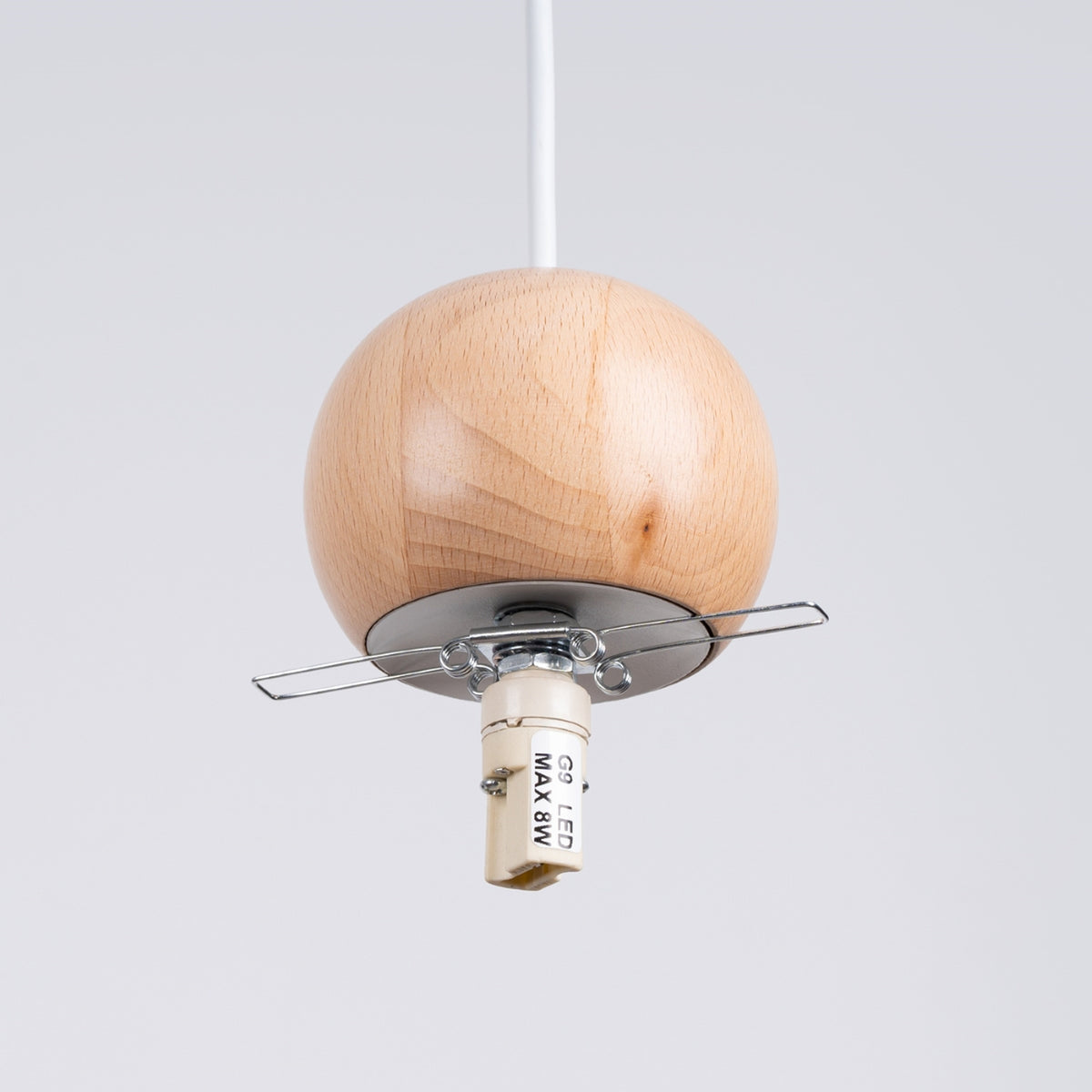 Pekka 3P Pendant Light – White / Natural wood, view 5