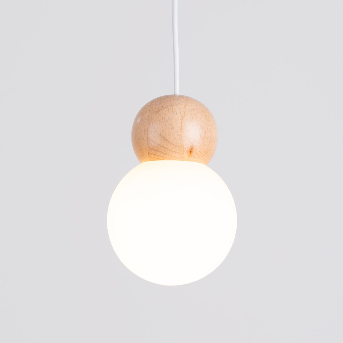 Pekka 3P Pendant Light – White / Natural wood, view 8
