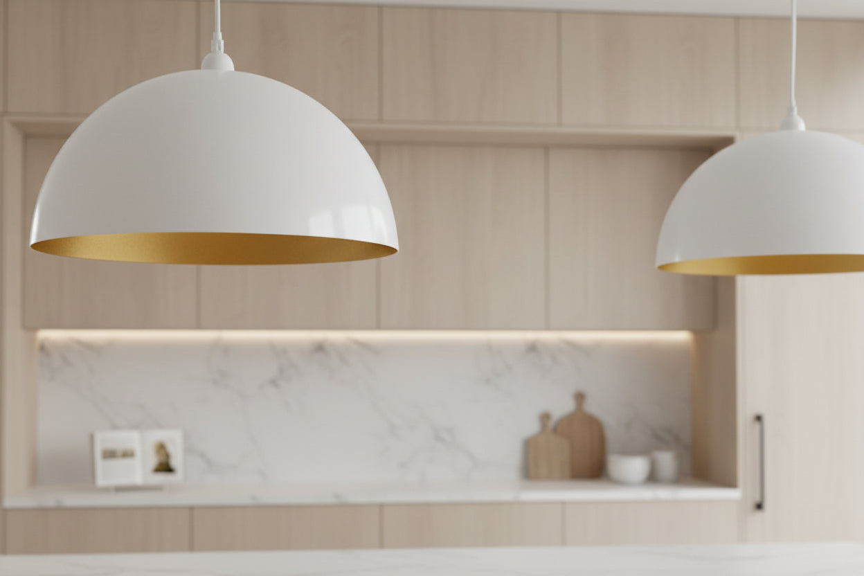 LumiCasa White & Gold Pendant Set (2-Pack) – 35 cm