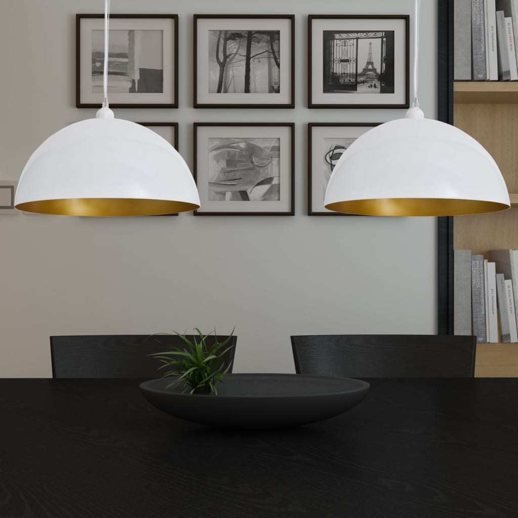 LumiCasa White & Gold Pendant Set (2-Pack) – 35 cm