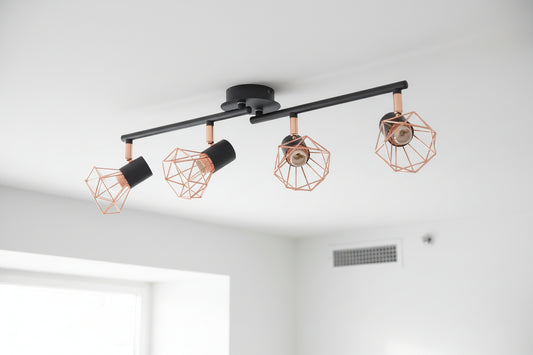 LumiCasa Copper Wire 4-Head Adjustable Rail Light