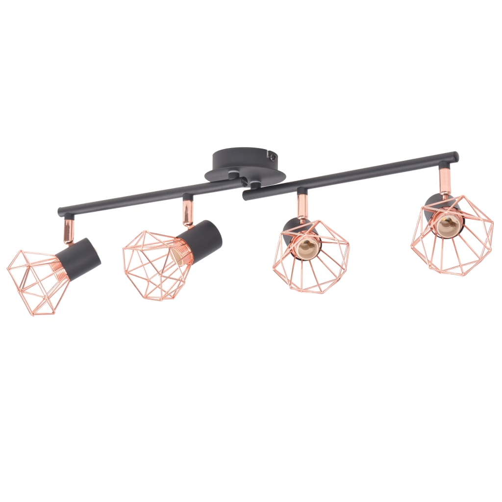 LumiCasa Copper Wire 4-Head Adjustable Rail Light