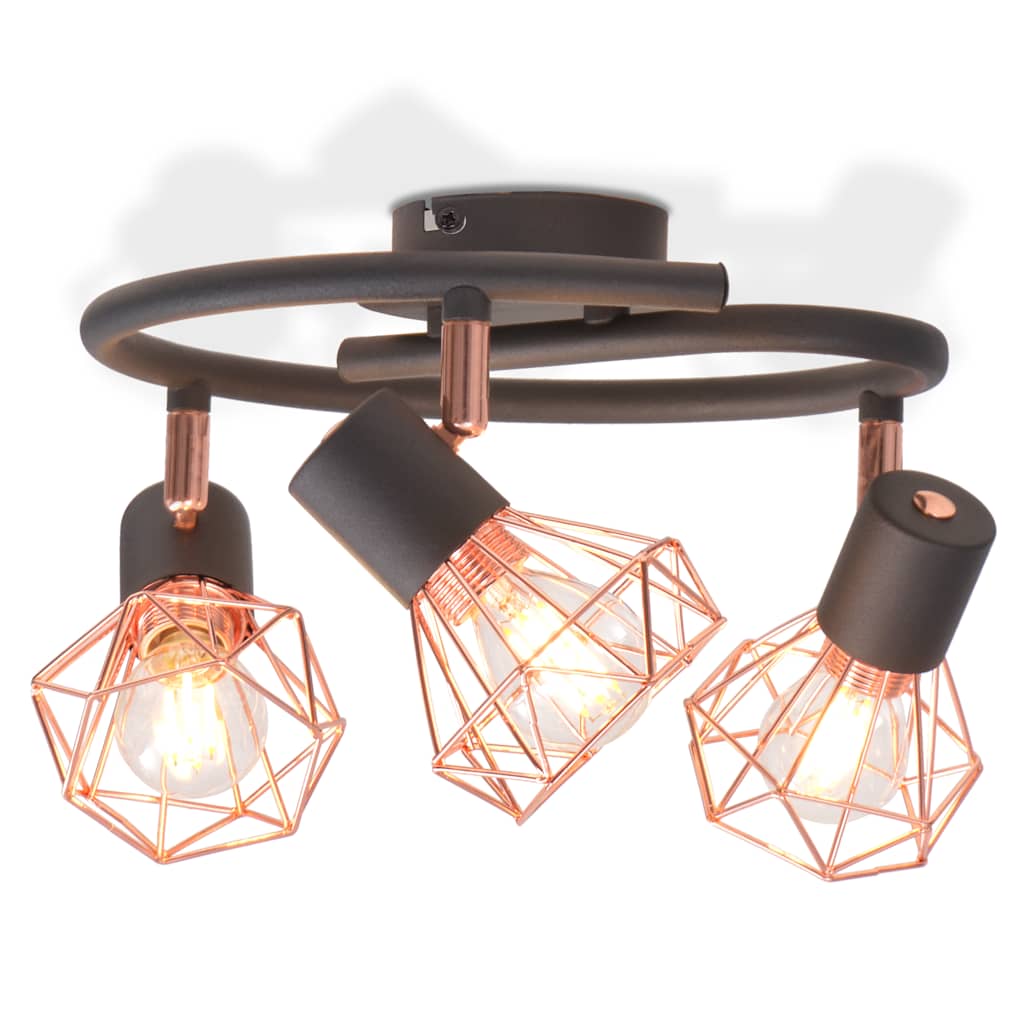 LumiCasa Copper Wire Ceiling Light (3 Bulbs Included)