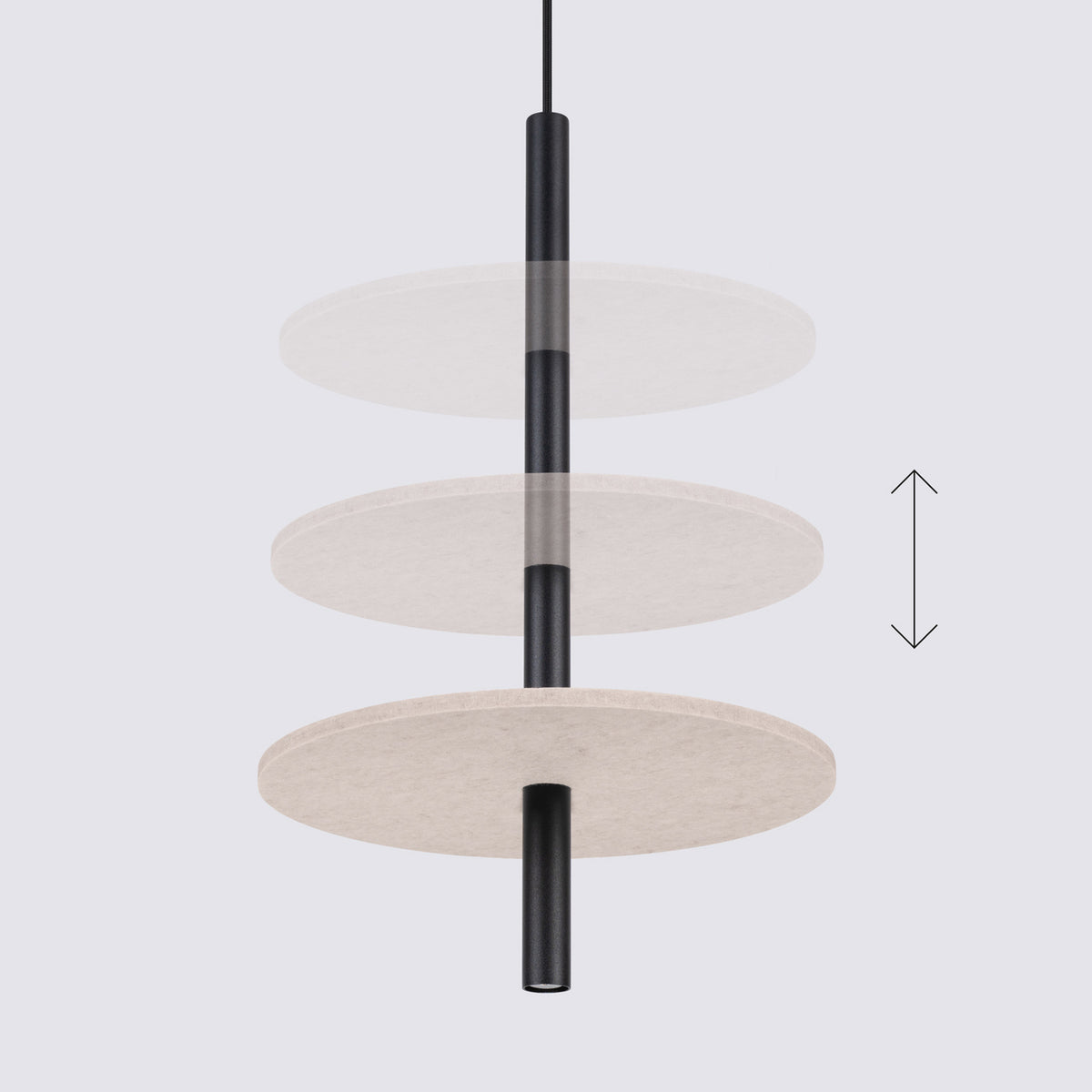 Feltro 1 Pendant Light – Beige / Black, view 13