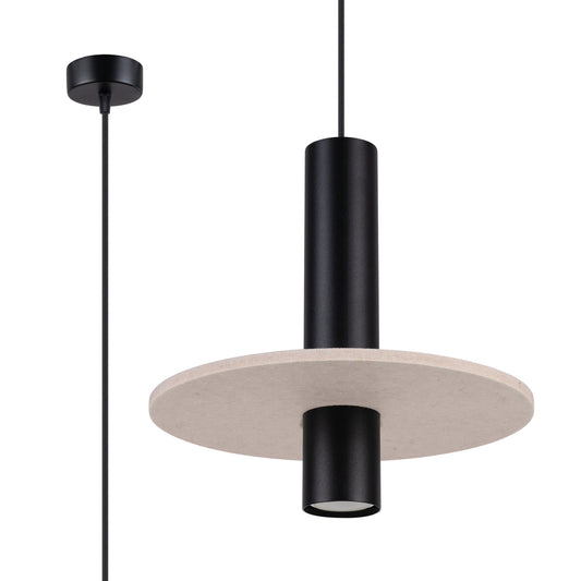 Pelta 1 Pendant Light – Beige / Black