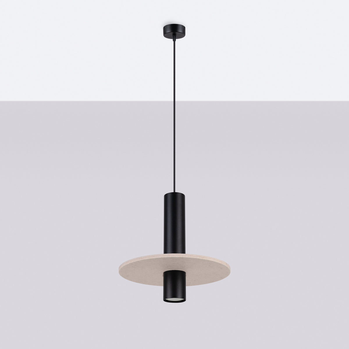 Pelta 1 Pendant Light – Beige / Black, view 7