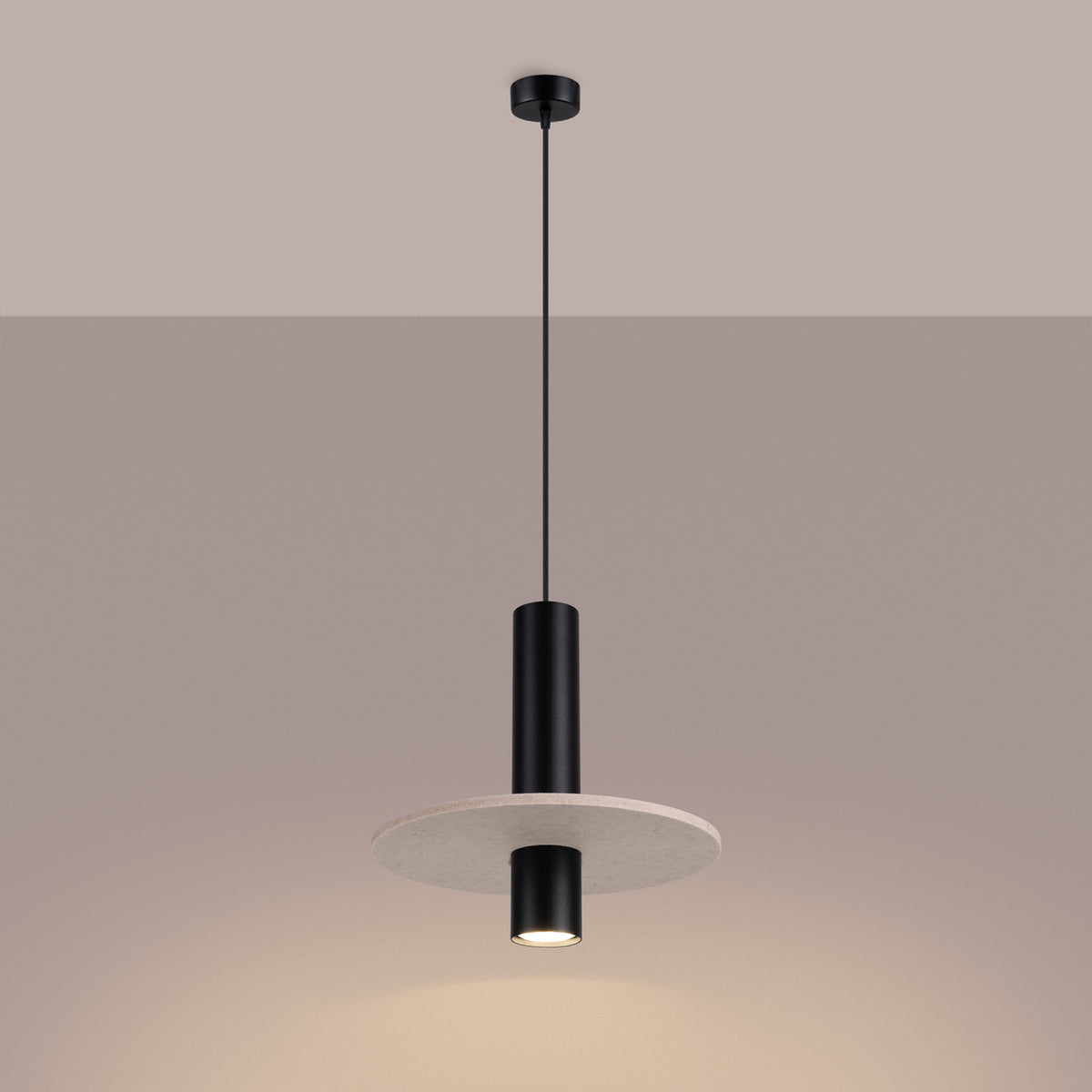 Pelta 1 Pendant Light – Beige / Black, view 10