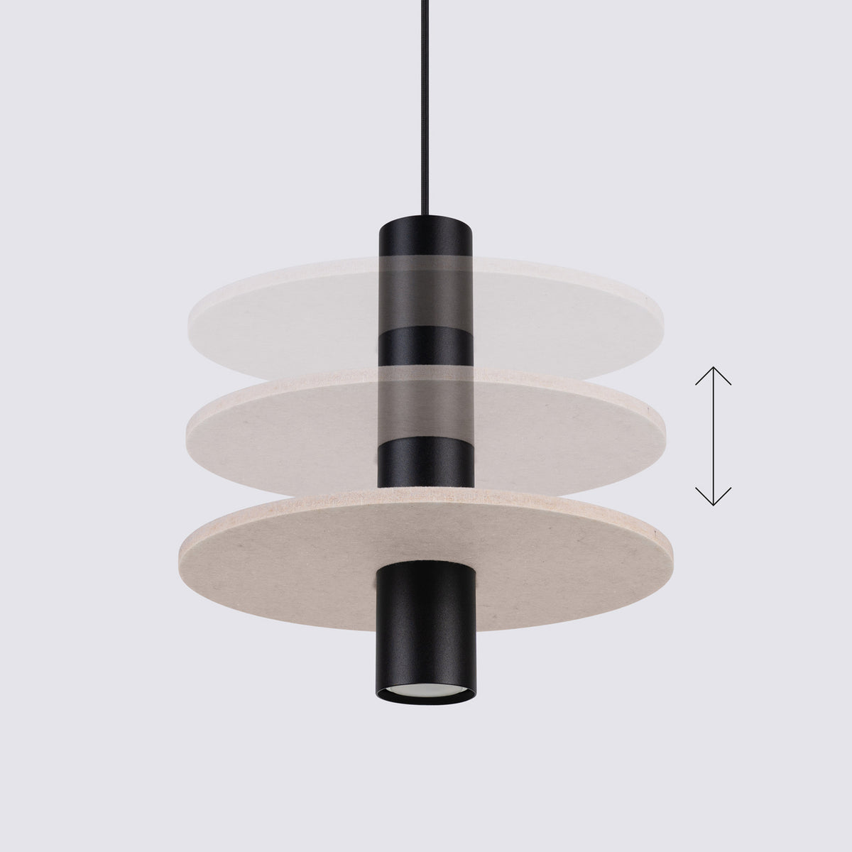 Pelta 1 Pendant Light – Beige / Black, view 13