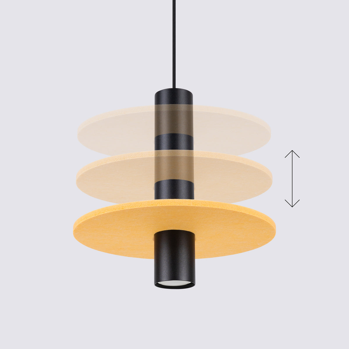 Pelta 1 Pendant Light – Yellow / Black, view 14