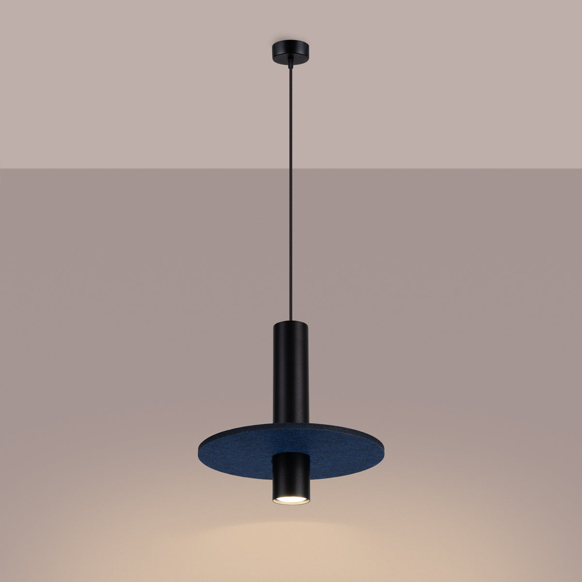 Pelta 1 Pendant Light – Navy / Black, view 12
