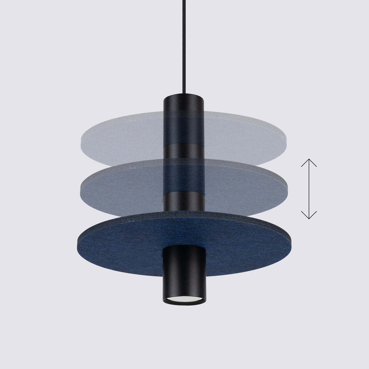 Pelta 1 Pendant Light – Navy / Black, view 15