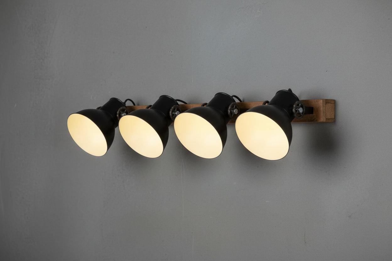 LumiCasa Architectural Multi-Shade Wall Light – Wood & Metal Blend