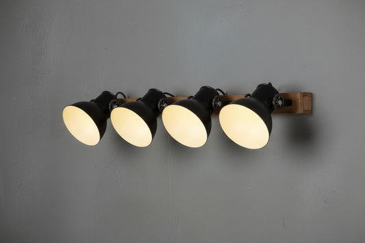 LumiCasa Architectural Multi-Shade Wall Light – Wood & Metal Blend
