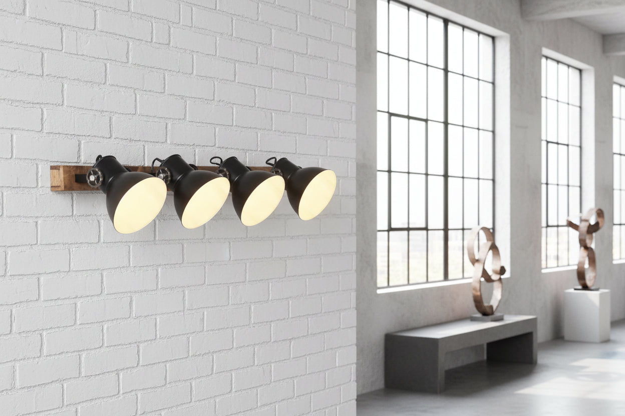 LumiCasa Architectural Multi-Shade Wall Light – Wood & Metal Blend