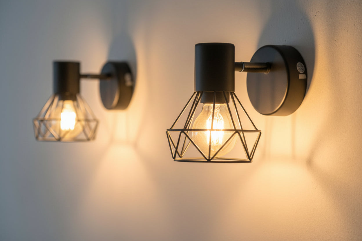 LumiCasa Industrial Wire Wall Sconce – Set of 2