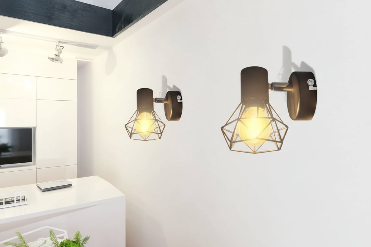 LumiCasa Industrial Wire Wall Sconce – Set of 2
