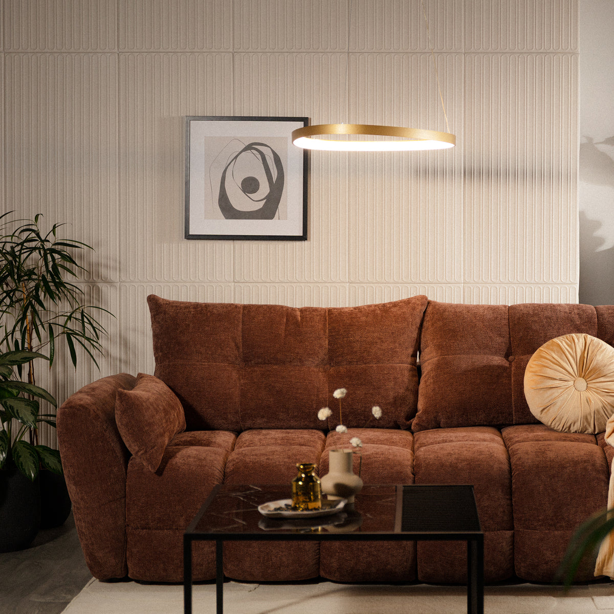 Liria LED Pendant Light – Gold, view 4