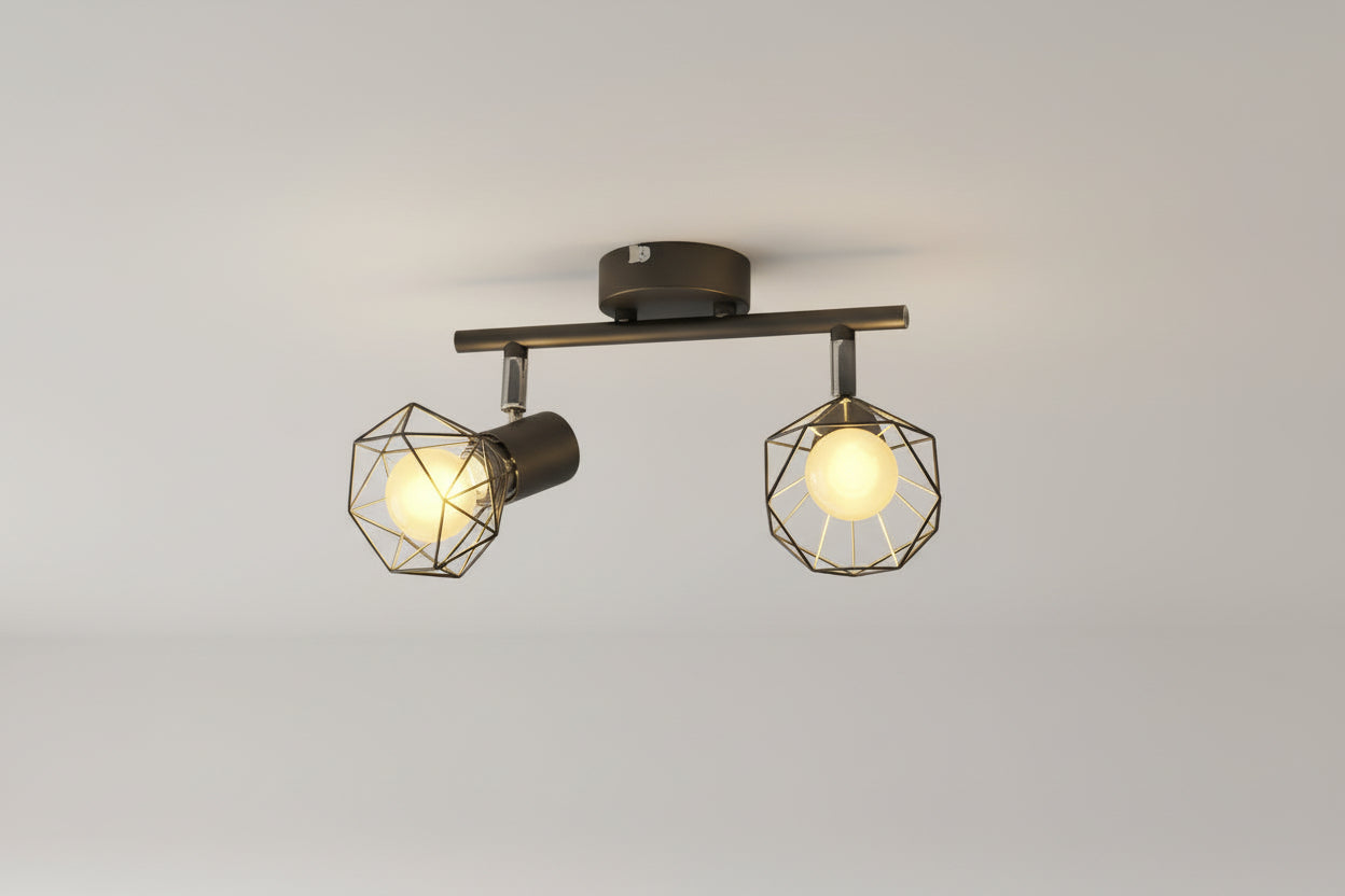LumiCasa Twin LED Spotlight – Modern Black (Set of 2 Bulbs Included)
