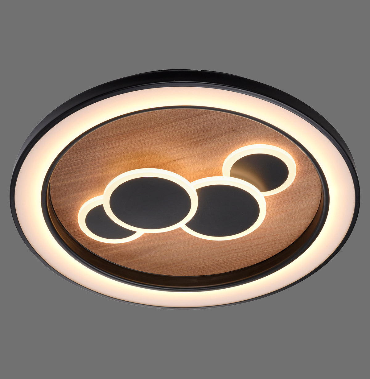 Eliza 600 mm LED Ceiling Light – Black / Wood
