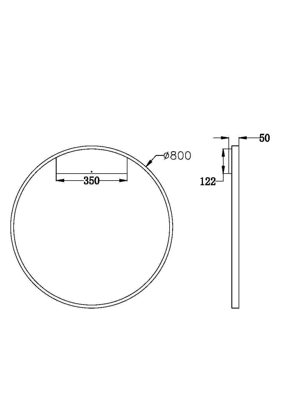 Rim LED Wall Light – 50W – Black / White (MOD058WL-L50B3K), view 4