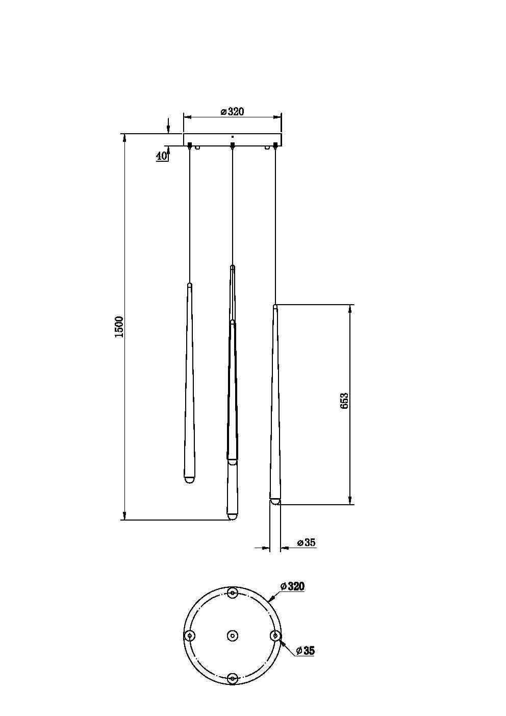 Cascade LED Pendant Light – 31W – Brass (MOD132PL-L30BSK), view 4