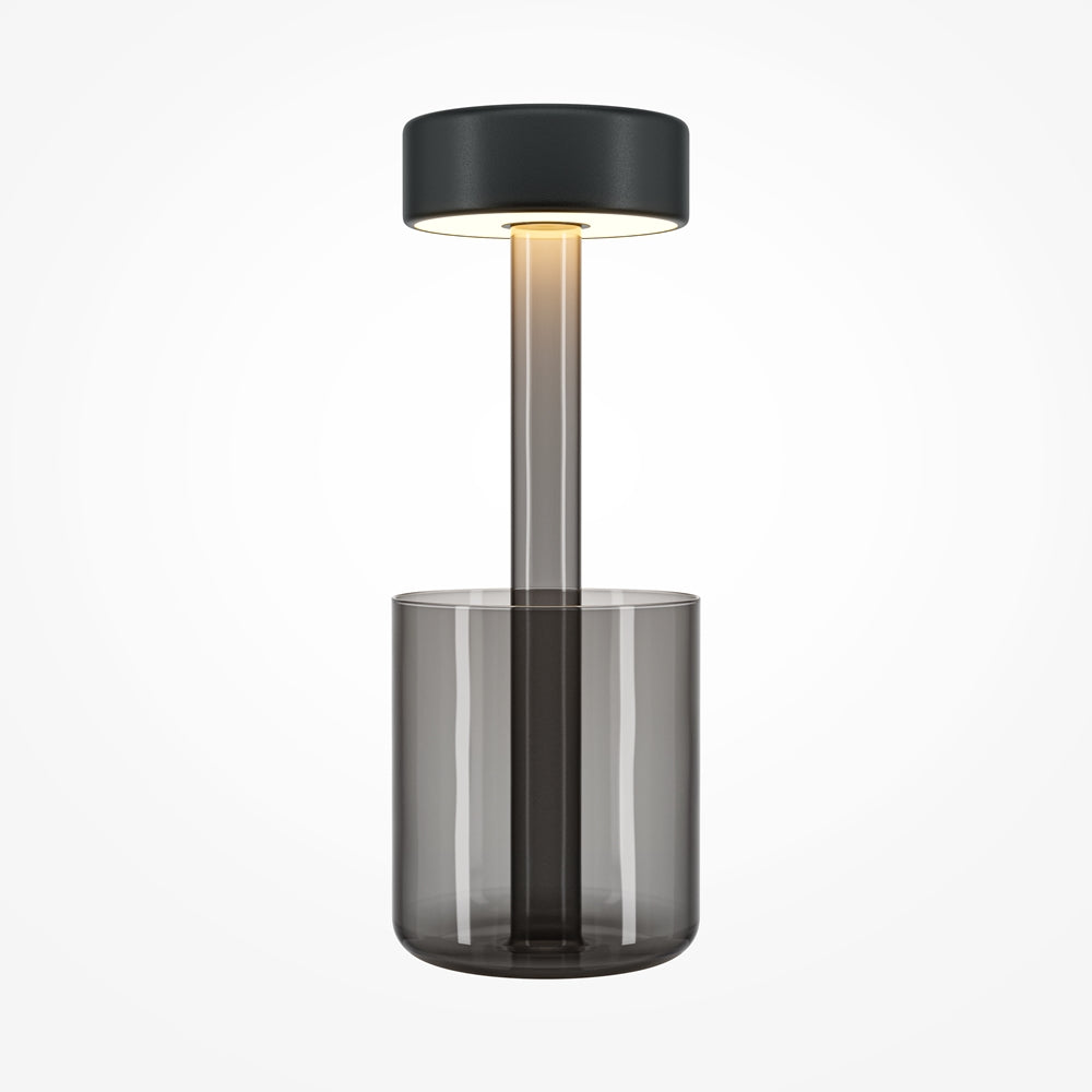 Maytoni AI Collaboration rechargeable table lamp – Grey glass / Black – main view