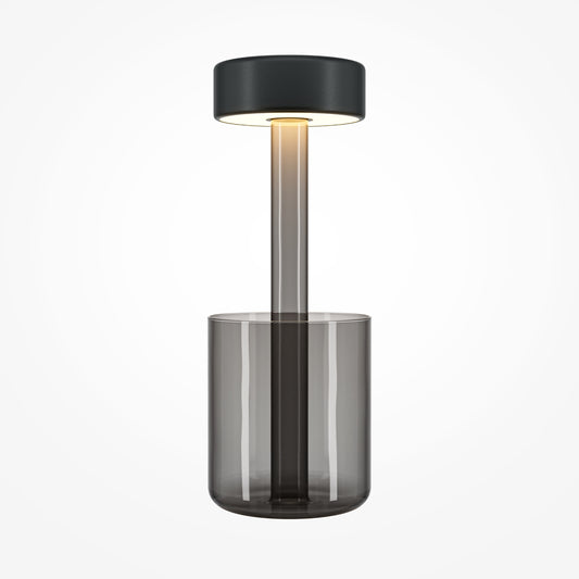 Maytoni AI Collaboration rechargeable table lamp – Grey glass / Black – main view