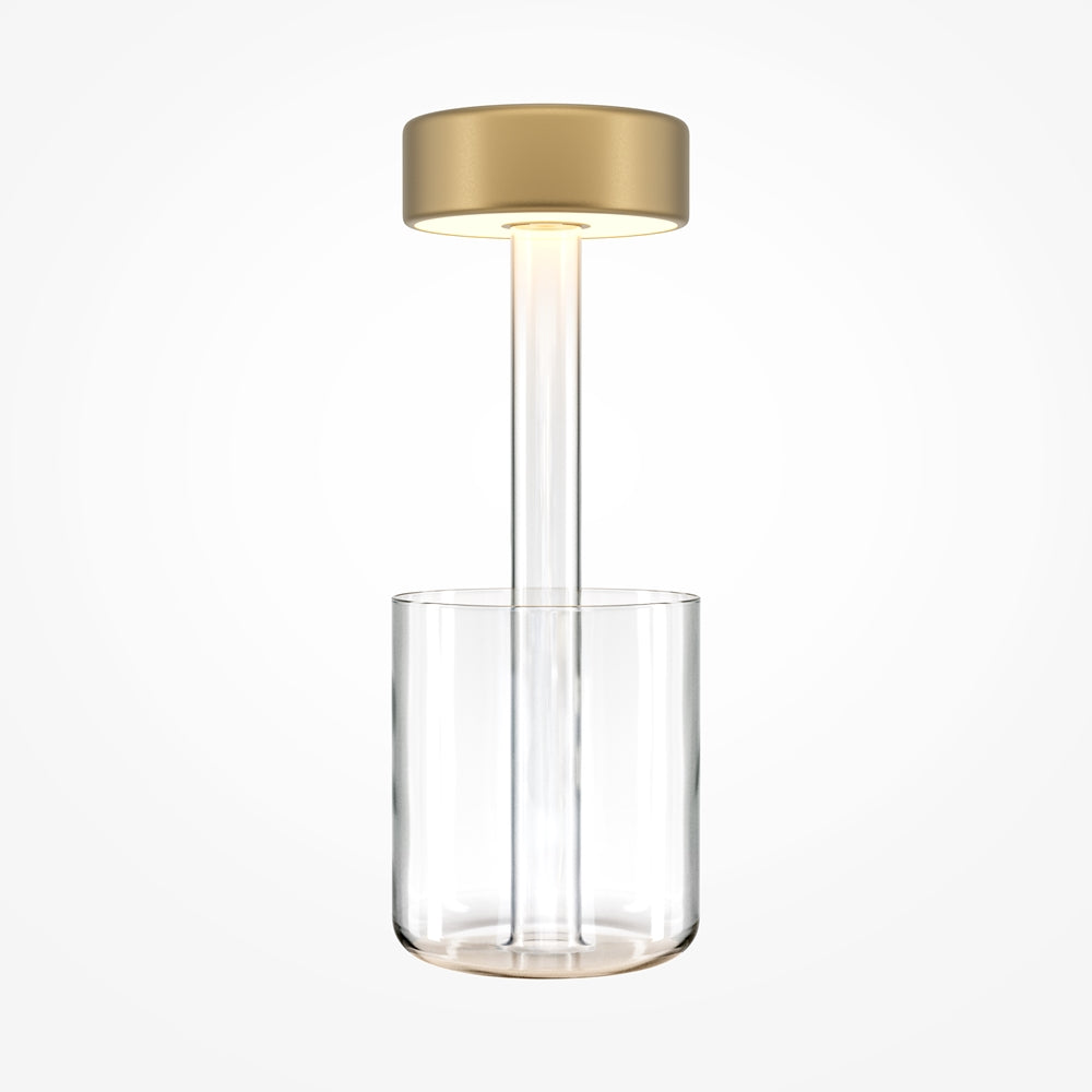 Maytoni AI Collaboration rechargeable table lamp – Transparent glass / Gold – main view